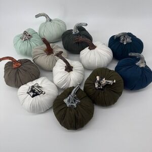 Set‎ of 12 Fabric Pumpkins Target Decorative Farmhouse Fall Autumn Home Decor